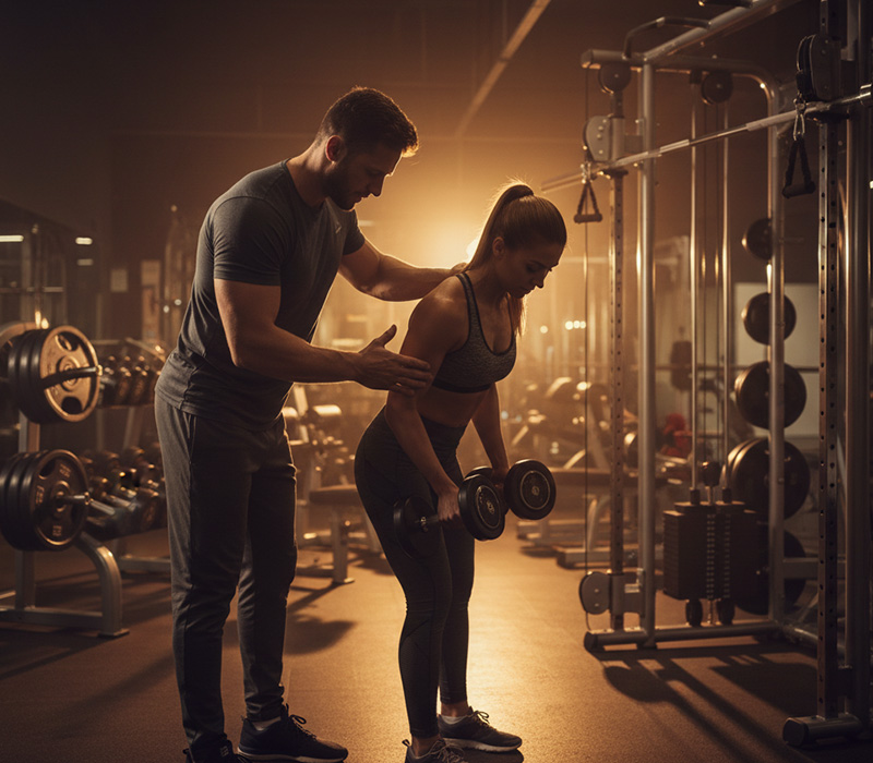 One-on-one personal training session at Shape2Tone Orange gym